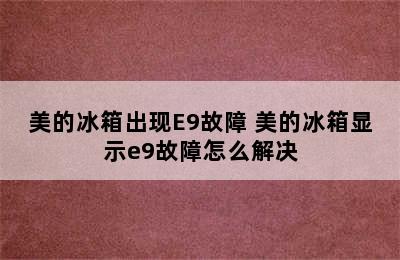 美的冰箱出现E9故障 美的冰箱显示e9故障怎么解决